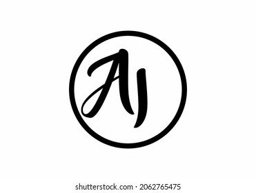 Unique AI initial letter Alphabet design