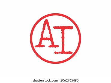 Letra inicial AI única Diseño alfabético