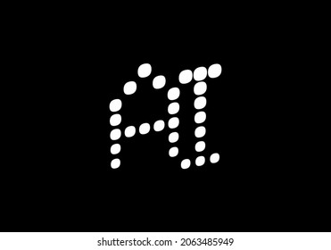 Unique AI initial letter Alphabet design