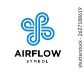 Unique Air Flow Logo Symbol Template. Suitable for heating, ventilation, and air conditioning business 