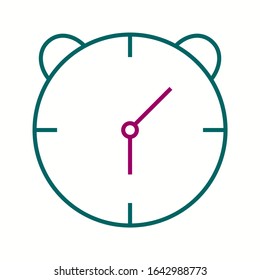 Unique Alarm Clock Vector Line Icon
