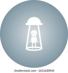 Unique Alien Abduction Vector Glyph Icon