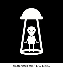 Unique Alien Abduction Vector Glyph Icon