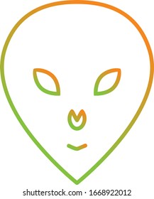 Unique Alien Face Vector Line Icon
