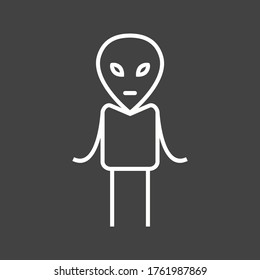 Unique Alien II Vector Line Icon