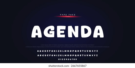 Unique alphabet playful style rounded font, unusual typography letters and numbers, vector illustration 10EPS.