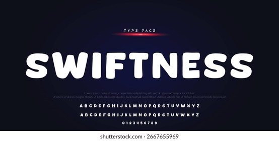 Unique alphabet playful style rounded font, unusual typography letters and numbers, vector illustration 10EPS.