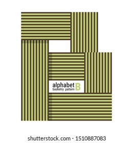 A unique alphabet shape design with basketry pattern. This is a simple vector illustration with harmonious blend of retro and modern styles. The color can be changed if needed.
