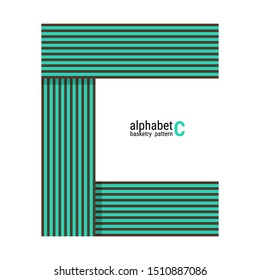 A unique alphabet shape design with basketry pattern. This is a simple vector illustration with harmonious blend of retro and modern styles. The color can be changed if needed.