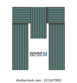 A unique alphabet shape design with basketry pattern. This is a simple vector illustration with harmonious blend of retro and modern styles. The color can be changed if needed.