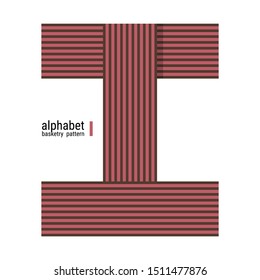 A unique alphabet shape design with basketry pattern. This is a simple vector illustration with harmonious blend of retro and modern styles. The color can be changed if needed.