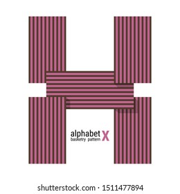 A unique alphabet shape design with basketry pattern. This is a simple vector illustration with harmonious blend of retro and modern styles. The color can be changed if needed.