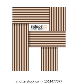 A unique alphabet shape design with basketry pattern. This is a simple vector illustration with harmonious blend of retro and modern styles. The color can be changed if needed.