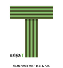 A unique alphabet shape design with basketry pattern. This is a simple vector illustration with harmonious blend of retro and modern styles. The color can be changed if needed.