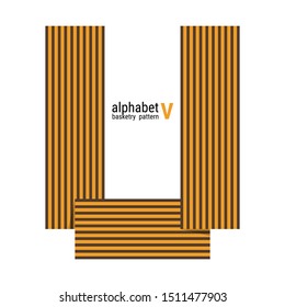 A unique alphabet shape design with basketry pattern. This is a simple vector illustration with harmonious blend of retro and modern styles. The color can be changed if needed.