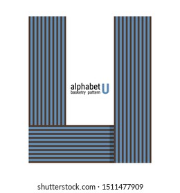 A unique alphabet shape design with basketry pattern. This is a simple vector illustration with harmonious blend of retro and modern styles. The color can be changed if needed.