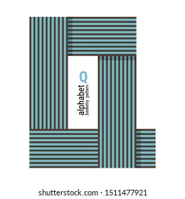 A unique alphabet shape design with basketry pattern. This is a simple vector illustration with harmonious blend of retro and modern styles. The color can be changed if needed.