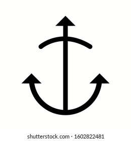 Unique Anchor Vector Glyph Icon