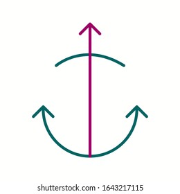 Unique Anchor Vector Line Icon