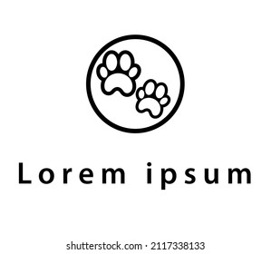 unique animal footprints logo vector 