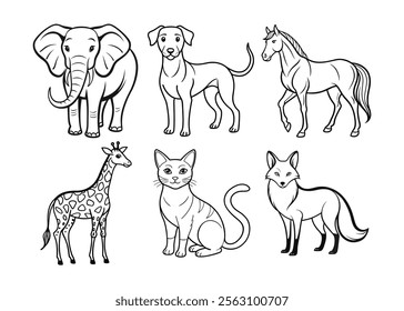 Unique Animal Line Art Collection.