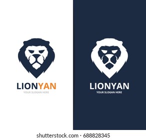 Unique animal and lion logotype design template.