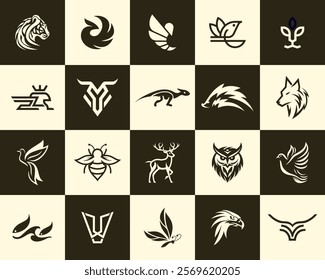 unique animal logo vector collection