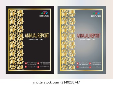 unique Annual Report Cover vector design template