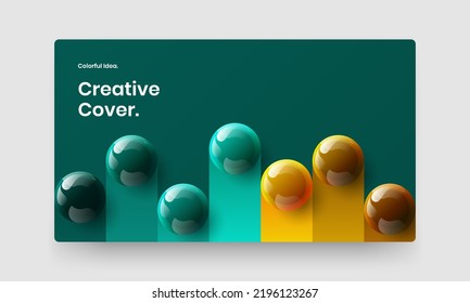 Unique annual report design vector concept. Modern 3D balls poster illustration.