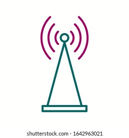 Icono de línea vectorial de antena única