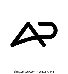 Unique AP logo, monogram, vector