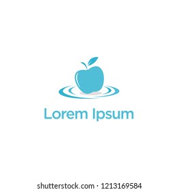 unique apple logo designs illustration water splash vector