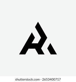Unique AR RA triangle logo ideal for stock market, finance, business branding, and modern identity.