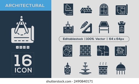 Unique Architectural Elements  Icon Collection