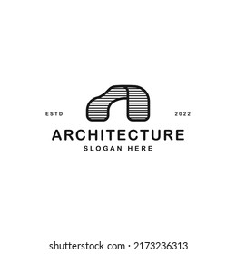 unique architecture building logo design vector illustration. geometric building logo design inspiration with minimalist and modern styles isolated on white background. 