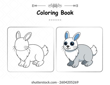 Unique Arctic Hare Illustration for Coloring Fun