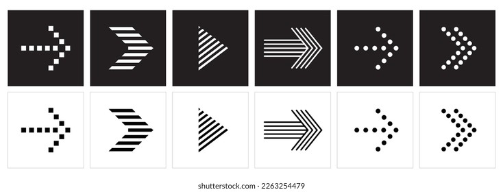 Unique arrow design vector. Isolated vector arrows symbol. Modern arrow icons.