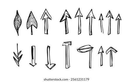 Unique Arrow Sketches for Graphic Designers