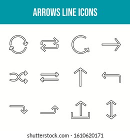 Unique Arrows Line Icons Set	