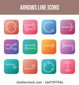 Unique Arrows Line Icons Set	