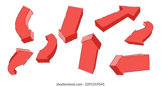 Unique arrows in red color. 