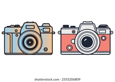 Unique and artistic camera design that complements photography-themed products and projects.