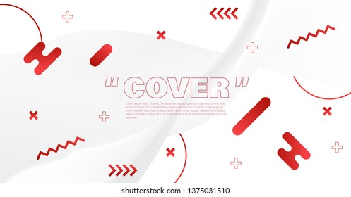 Unique artistic card with bright gradient background,shapes and geometric elements in memphis style.Abstract design cards perfect for prints,flyers,banners,invitations,special offer and more. 