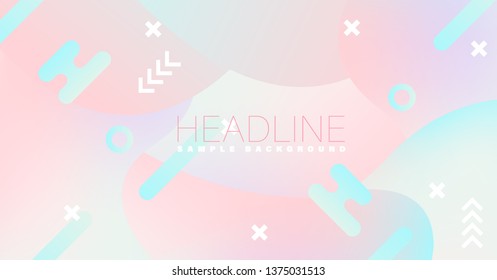 Unique artistic card with bright gradient background,shapes and geometric elements in memphis style.Abstract design cards perfect for prints,flyers,banners,invitations,special offer and more. 