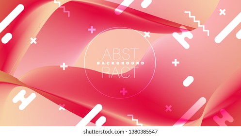 Unique artistic card with bright gradient background,shapes and geometric elements. Abstract design cards perfect for prints, flyers, banners, invitations, special offer and more. 