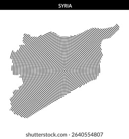 Unique artistic design of Syria's map created with lines.