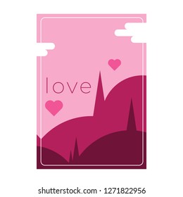 Unique artistic illustration of love valentine card. Wallpaper, flyer, invitation, poster, brochure, voucher, banner, leaflet theme with 