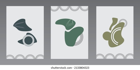 Unique artistic minimalist creative abstract trendy set. suitable for wall decoration vector illustration.
