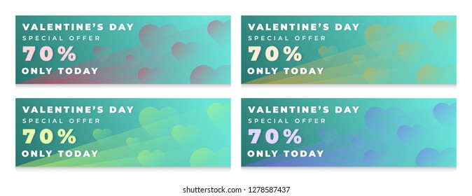 Unique artistic modern fluid gradient illustration of heart love valentines sale. Wallpaper, flyer, invitation, poster, brochure, voucher, banner, leaflet theme shapes composition concept