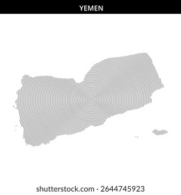 A unique artistic representation of Yemen using concentric circles.